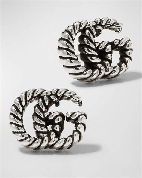 gucci aged sterling silver earrings